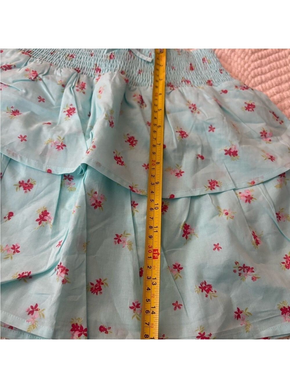 The Children's Place Girls Skirt Aqua Floral Size 14 - Picture 4 of 7